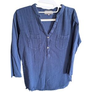 Michael Stars Cotton Blouse Navy Size S